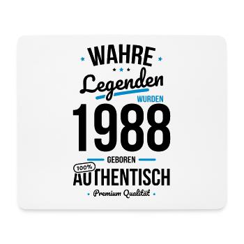 35. Geburtstag - Legenden wurden 1988 - Mousepad (Querformat) - Weiß - Vorne