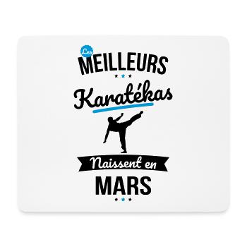 Les meilleurs karatékas naissent en Mars - Tapis de souris (format paysage) - blanc - Devant