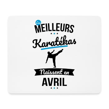 Les meilleurs karatékas naissent en Avril - Tapis de souris (format paysage) - blanc - Devant
