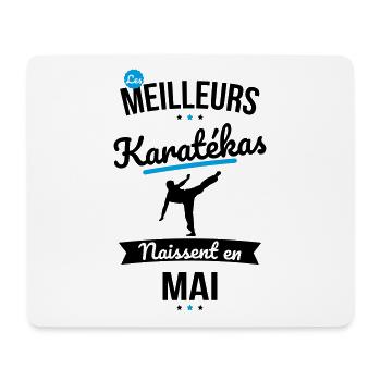 Les meilleurs karatékas naissent en Mai - Tapis de souris (format paysage) - blanc - Devant