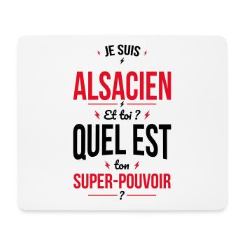 Je suis Alsacien - Super-pouvoir - Cadeau Humour - Tapis de souris (format paysage) - blanc - Devant