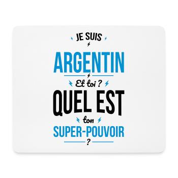 Je suis Argentin - Super-pouvoir - Cadeau Humour - Tapis de souris (format paysage) - blanc - Devant