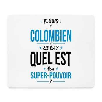 Je suis Colombien - Super-pouvoir - Cadeau Humour - Tapis de souris (format paysage) - blanc - Devant