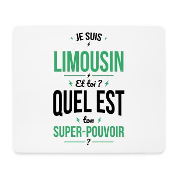 Je suis Limousin - Super-pouvoir - Cadeau Humour - Tapis de souris (format paysage) - blanc - Devant