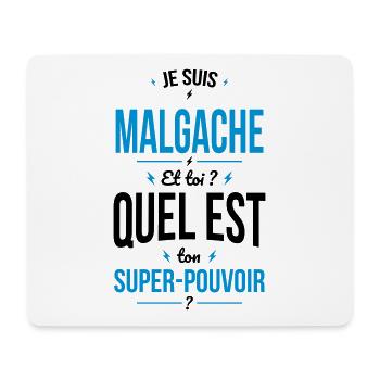 Je suis Malgache - Super-pouvoir - Cadeau Humour - Tapis de souris (format paysage) - blanc - Devant