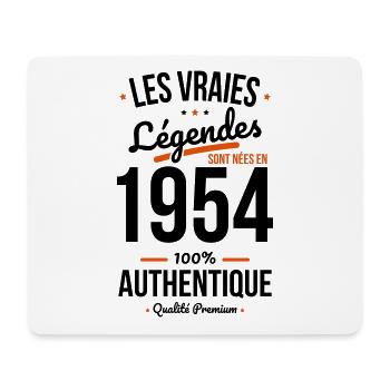 Anniversaire 70 ans - Légendes sont nées en 1954 - Tapis de souris (format paysage) - blanc - Devant