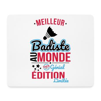 Bester Badminon Spieler der Welt - 100% genial - Mousepad (Querformat) - Weiß - Vorne