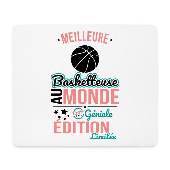 Meilleure Basketteuse au monde - 100% géniale - Tapis de souris (format paysage) - blanc - Devant