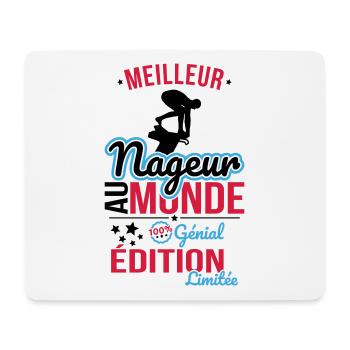Weltbester Schwimmer - 100% genial - Mousepad (Querformat) - Weiß - Vorne