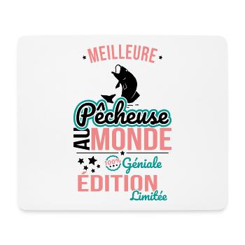 Beste Fischerin der Welt - 100% Awesome - Mousepad (Querformat) - Weiß - Vorne