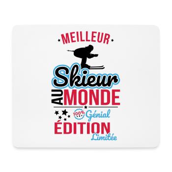 World's Best Skier - 100% Awesome - Mouse Pad (horizontal) - white - Front