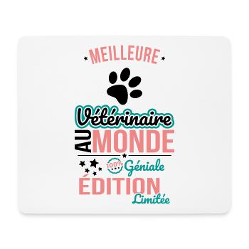 Meilleure Vétérinaire au monde - 100% géniale - Tapis de souris (format paysage) - blanc - Devant