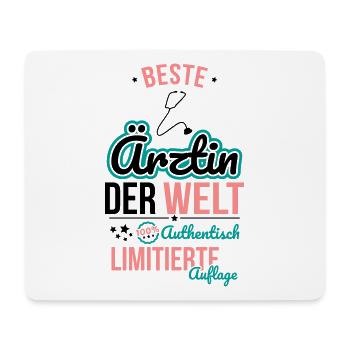Best Female Doctor in the World - 100% Authentic - Mouse Pad (horizontal) - white - Front