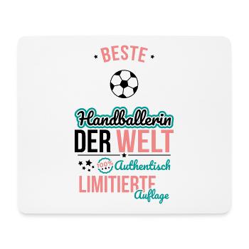 Beste Handballerin der Welt - 100% Authentisch - Mousepad (Querformat) - Weiß - Vorne