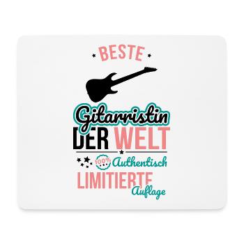 Beste Gitarristin der Welt - 100% Authentisch - Mousepad (Querformat) - Weiß - Vorne