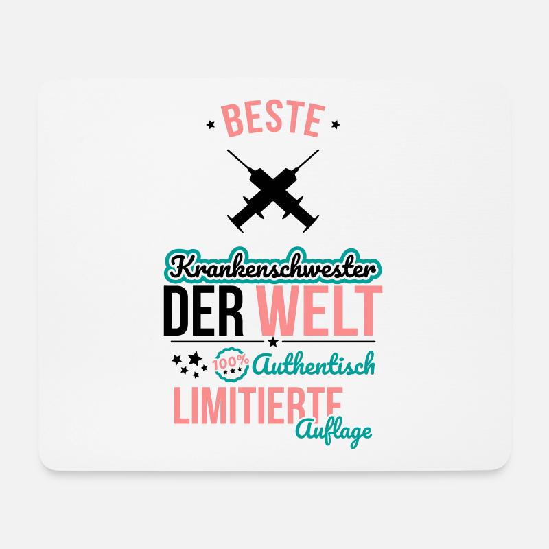 Beste Krankenschwester der Welt - 100% Authentisch - Mousepad (Querformat) - Weiß