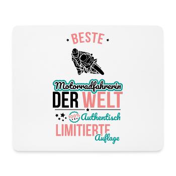 Beste Motorradfahrerin der Welt - 100% Authentisch - Mousepad (Querformat) - Weiß - Vorne