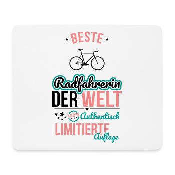 Beste Radfahrerin der Welt - 100% Authentisch - Mousepad (Querformat) - Weiß - Vorne
