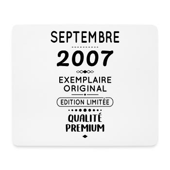 18th Birthday - September 2007 Original - Mouse Pad (horizontal) - white - Front