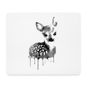 Reh Schwarz Weiß - Mousepad (Querformat) - Weiß - Vorne