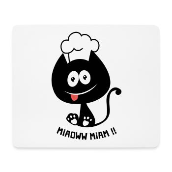 Chat gourmand ! Humour de chat toque cuisinier - Tapis de souris (format paysage) - blanc - Devant