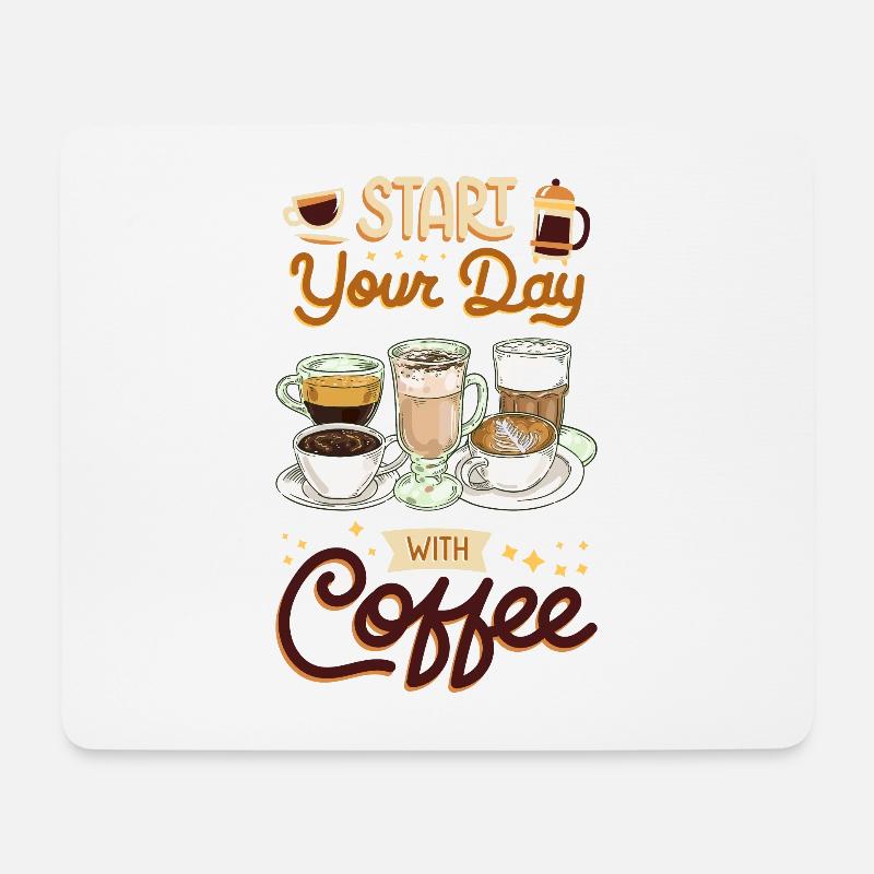 Kaffee Kaffeeliebhaber Kaffeetasse Barista Vintage - Mousepad (Querformat) - Weiß