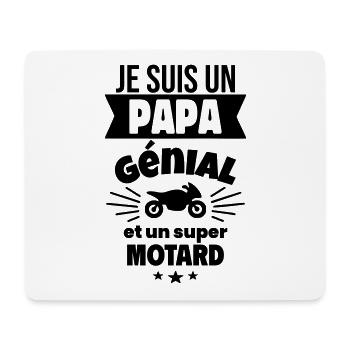 Papa génial super motard, fête des pères - Tapis de souris (format paysage) - blanc - Devant