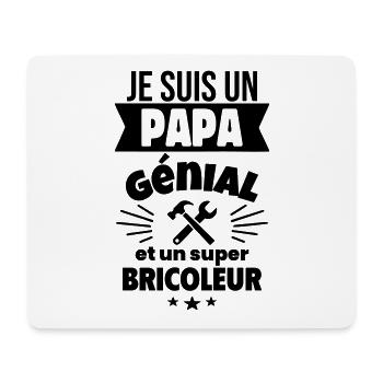 Je suis un papa génial et un super bricoleur - Tapis de souris (format paysage) - blanc - Devant