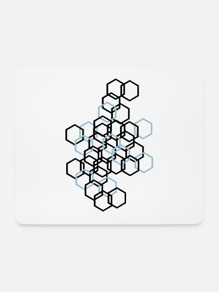 Hexagon Muster - Mousepad (Querformat) - Weiß