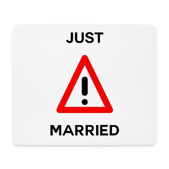 GERADE VERHEIRATET. Junggesellinnenabschied. HEILIGER VALENTIN. PAAR. LIEBE - Mousepad (Querformat) - Weiß - Vorne