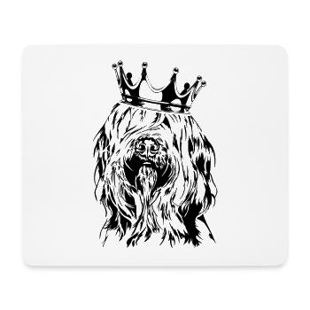 BRIARD Berger de Brie Krone Dog Dogs Wilsigns - Mouse Pad (horizontal) - white - Front