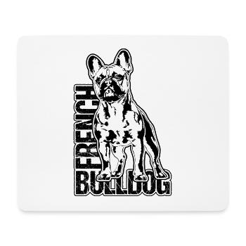 FRENCH BULLDOG Chien Chiens Portrait Wilsigns - Tapis de souris (format paysage) - blanc - Devant