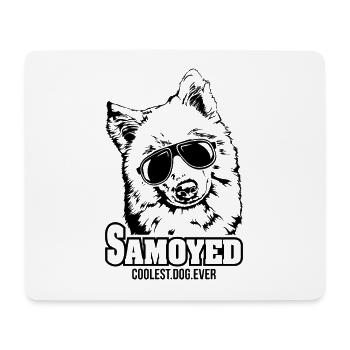 SAMOYED chien le plus cool de tous les temps Chien disant chien chien - Tapis de souris (format paysage) - blanc - Devant