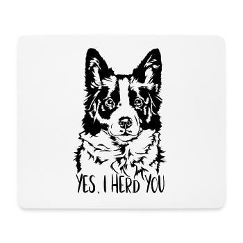 BORDER COLLIE Je te rassemble chien en disant Wilsigns - Tapis de souris (format paysage) - blanc - Devant