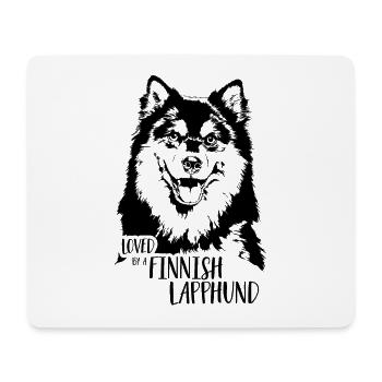 Loved by a Finnish Lapphund Hundespruch Wilsigns - Mousepad (Querformat) - Weiß - Vorne