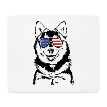 POMSKY America Flag Dogs Wilsigns - Mouse Pad (horizontal) - white - Front