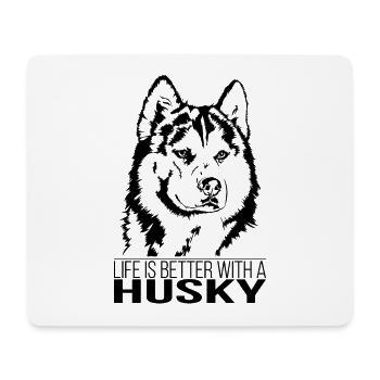 La vie de Husky est meilleure Chiens Chiens Wilsigns - Tapis de souris (format paysage) - blanc - Devant