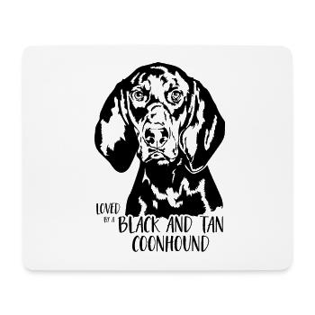 Aimé par un Coonhound noir et feu Dogs Wilsigns - Tapis de souris (format paysage) - blanc - Devant