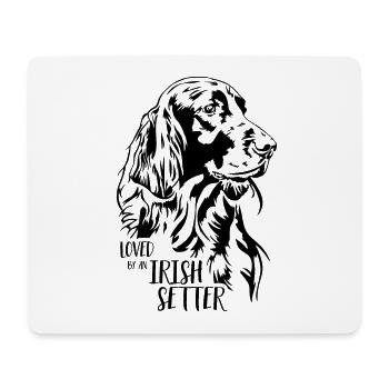 Loved by an Irish Setter Hundespruch Wilsigns - Mousepad (Querformat) - Weiß - Vorne
