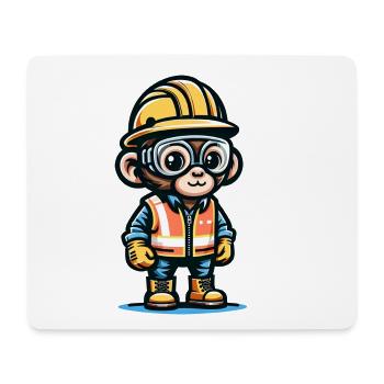 Cute Monkey Construction Worker - Mousepad (Querformat) - Weiß - Vorne