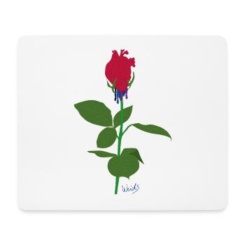 Heart rose - Mouse Pad (horizontal) - white - Front