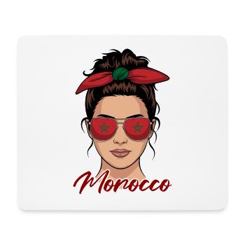 Marokkanische Mädchen Frau Flagge Marokko - Mousepad (Querformat) - Weiß - Vorne
