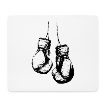 Gants de boxe suspendus noir - Tapis de souris (format paysage) - blanc - Devant