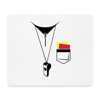 Schiedsrichter - Fußball - Karte und Pfeife - Mousepad (Querformat) - Weiß - Vorne