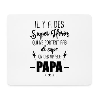 Super héro Papa : cadeau fête des pères - Tapis de souris (format paysage) - blanc - Devant