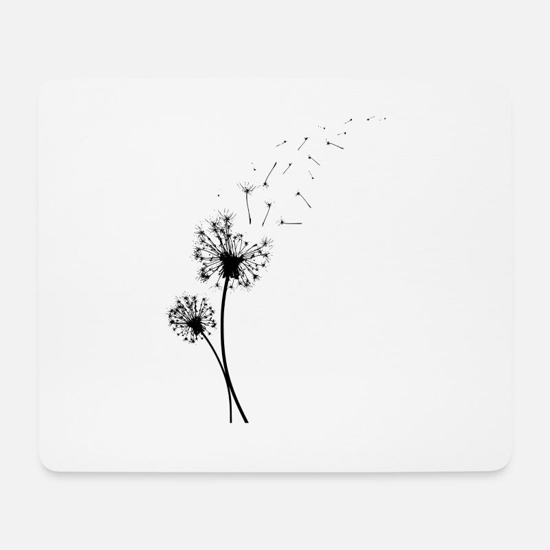 Pusteblume mit fliegenden Samen. Geschenk - Mousepad (Querformat) - Weiß