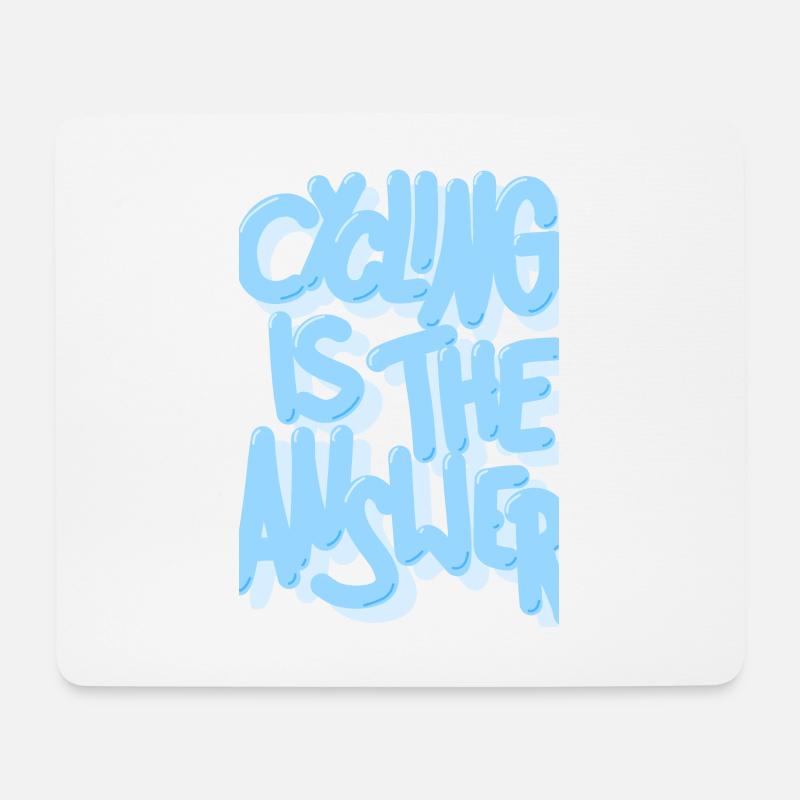 Cycling_is_the_answer_babyblau - Tapis de souris (format paysage) - blanc