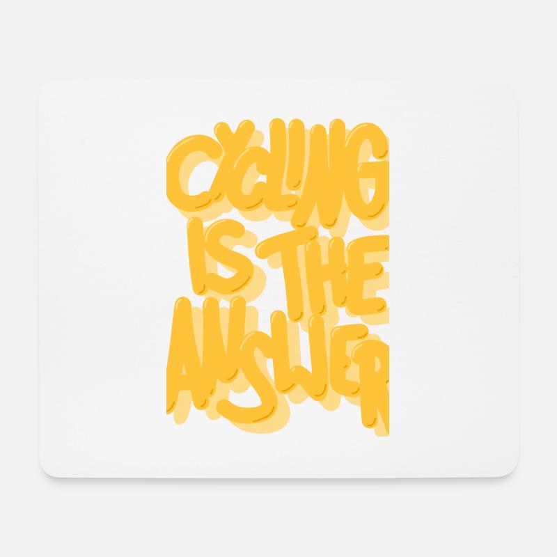 Le vélo est la réponse jaune - Tapis de souris (format paysage) - blanc