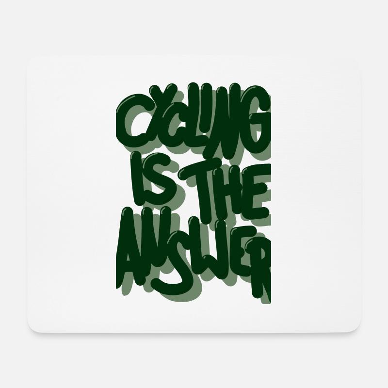 Cycling is the answer dunkelgruen - Mousepad (Querformat) - Weiß