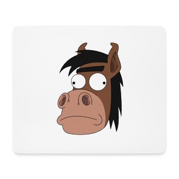 Crazy Cartoon Horse - Mouse Pad (horizontal) - white - Front